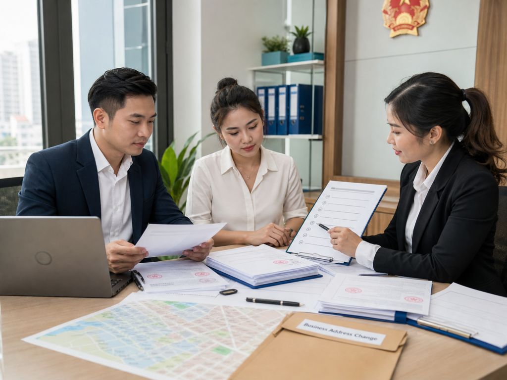 Thay đổi địa chỉ công ty khác quận: Hồ sơ, thuế và việc cần làm