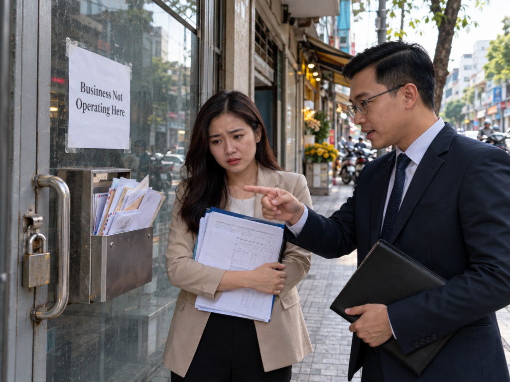 doanh nghiệp không hoạt động tại địa chỉ đăng ký