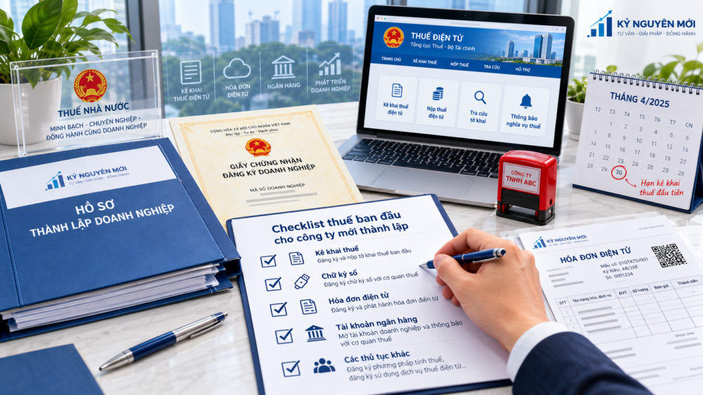 thủ tục thuế ban đầu cho công ty mới